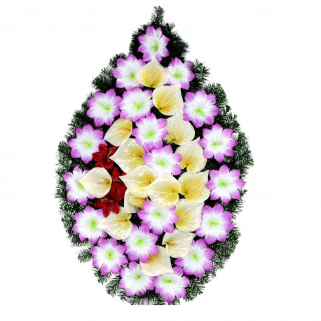 Coroana tip lacrima plina cu flori H 110