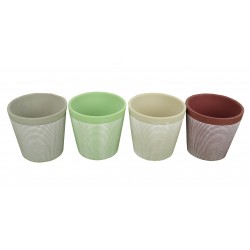 Set 4 vase ceramice rotunde uni H 12.5