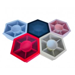 Cutie hexagonala cu separatoare si capac tansparent